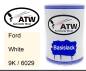 Preview: Ford, White, 9K / 6029: 500ml Lackdose, von ATW Autoteile West.
